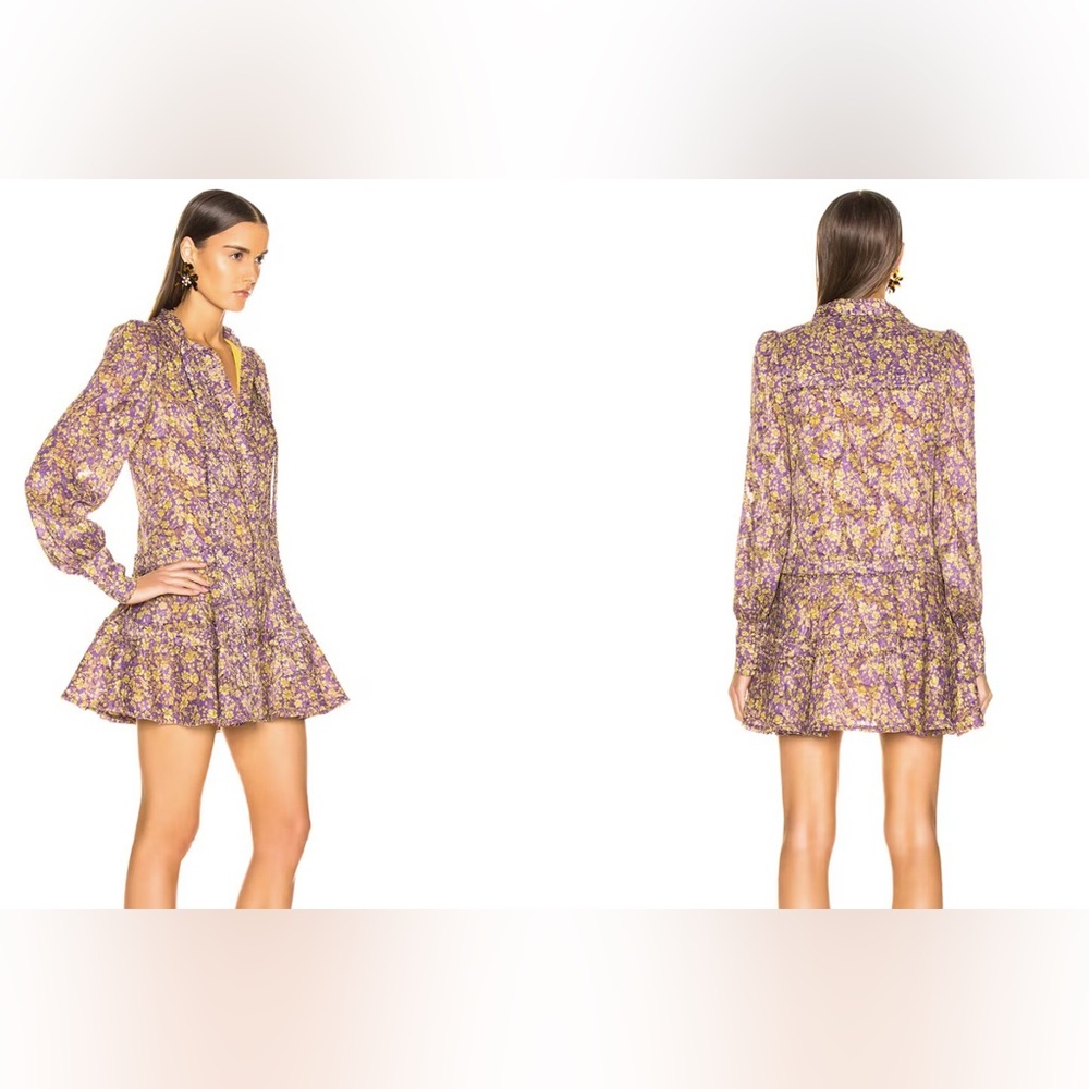 Alexis Purple Floral Long Sleeve Dress